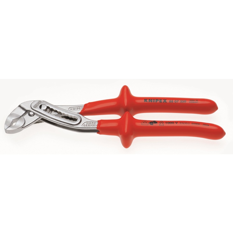 Knipex 88 07 250 KN | Alligator Water Pump Pliers, Chrome, 1000V Insulated