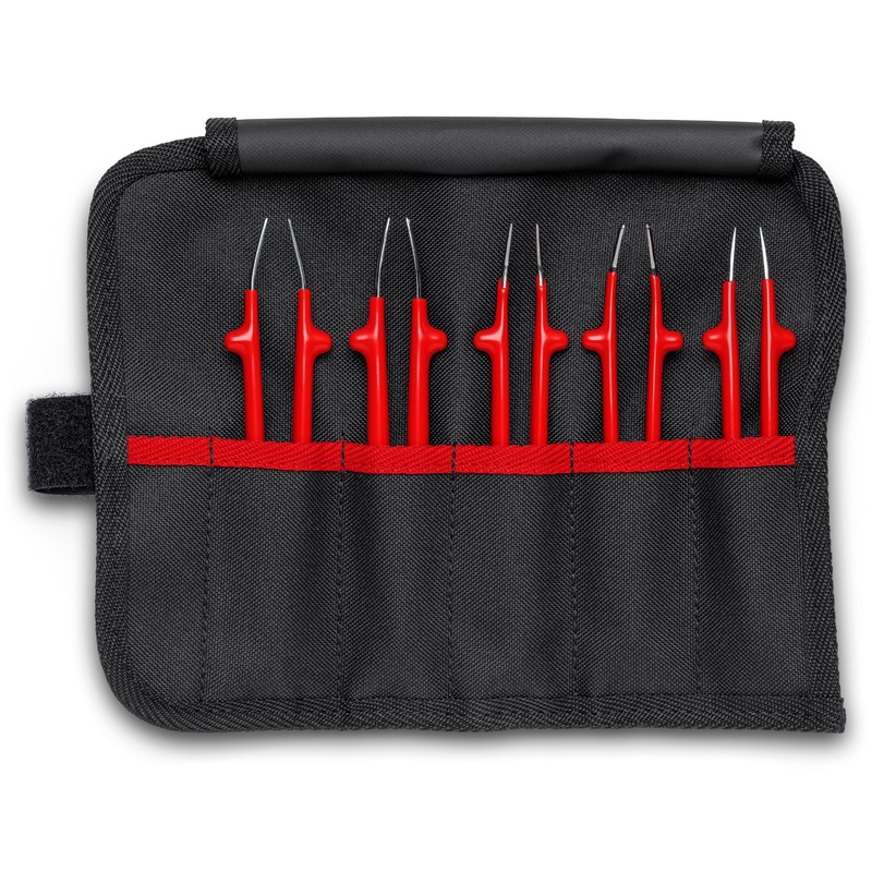 Knipex 92 00 04 KN | 5 Pc Universal Tweezers Set in Tool Roll, 1000V