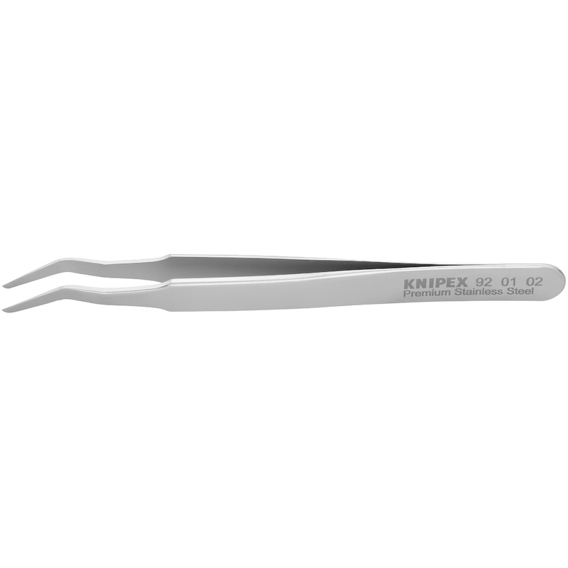 Knipex 92 01 02 KN | Premium Stainless Steel Positioning Tweezers, 35 degree Angled, SMD