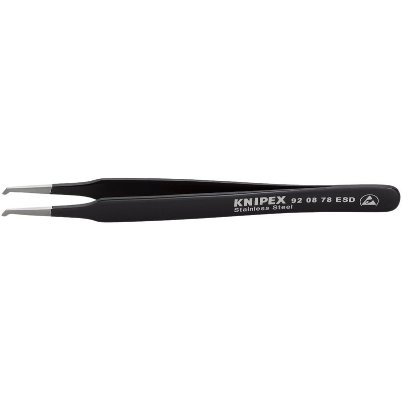 Knipex 92 08 78 ESD KN | Stainless Steel Positioning Tweezers, ESD, SMD