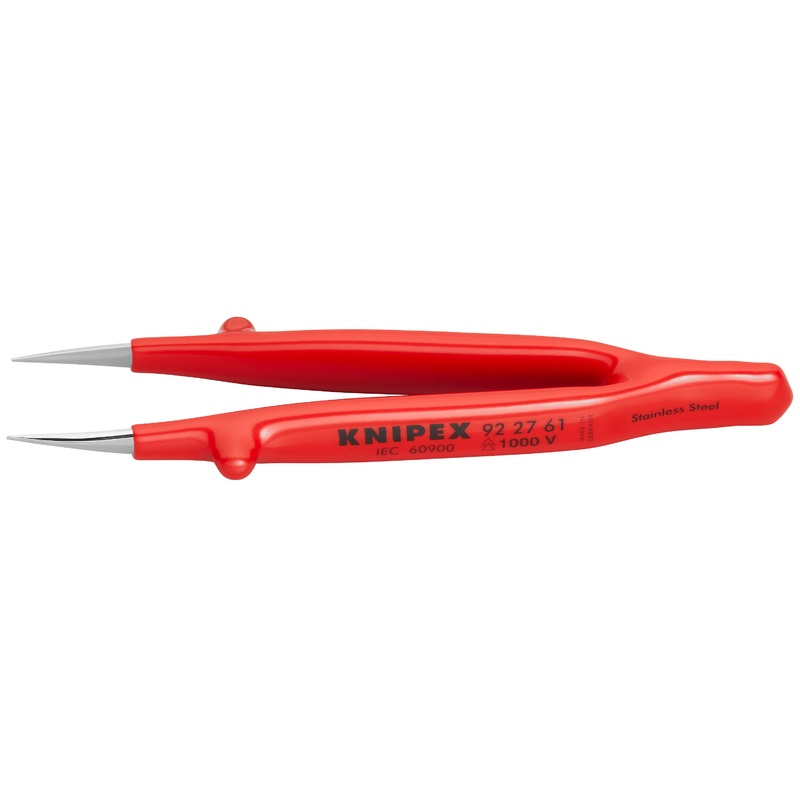 Knipex 92 27 61 KN | Stainless Steel Gripping Tweezers, Pointed Tips, 1000V Insulated