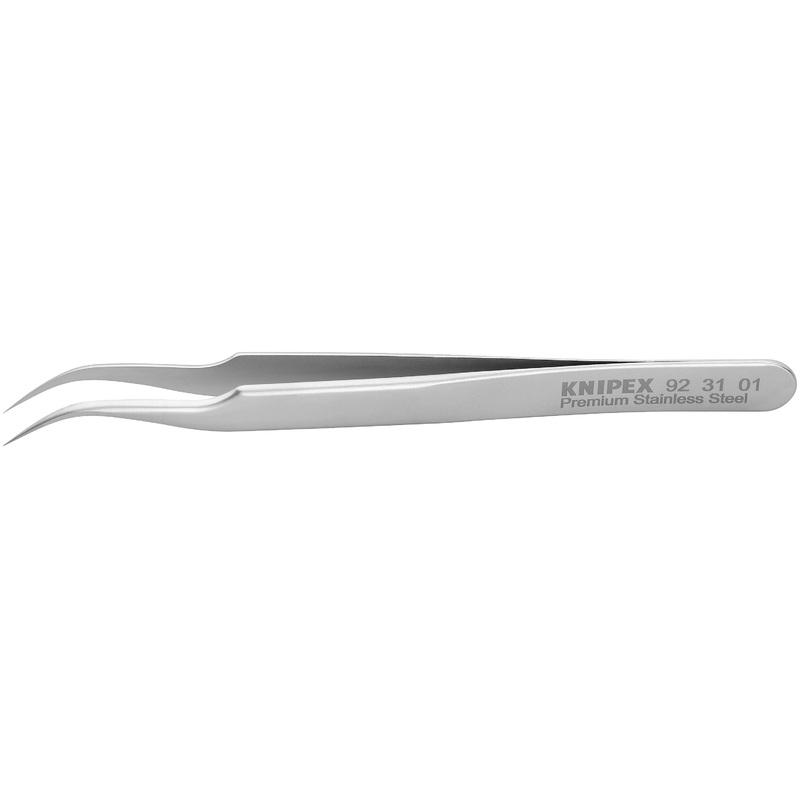 Knipex 92 31 01 KN | Premium Stainless Steel Gripping Tweezers, 45 degree Angled, Needle-Point Tips