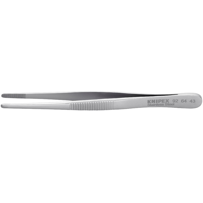Knipex 92 64 43 KN | Stainless Steel Gripping Tweezers, Blunt Tips