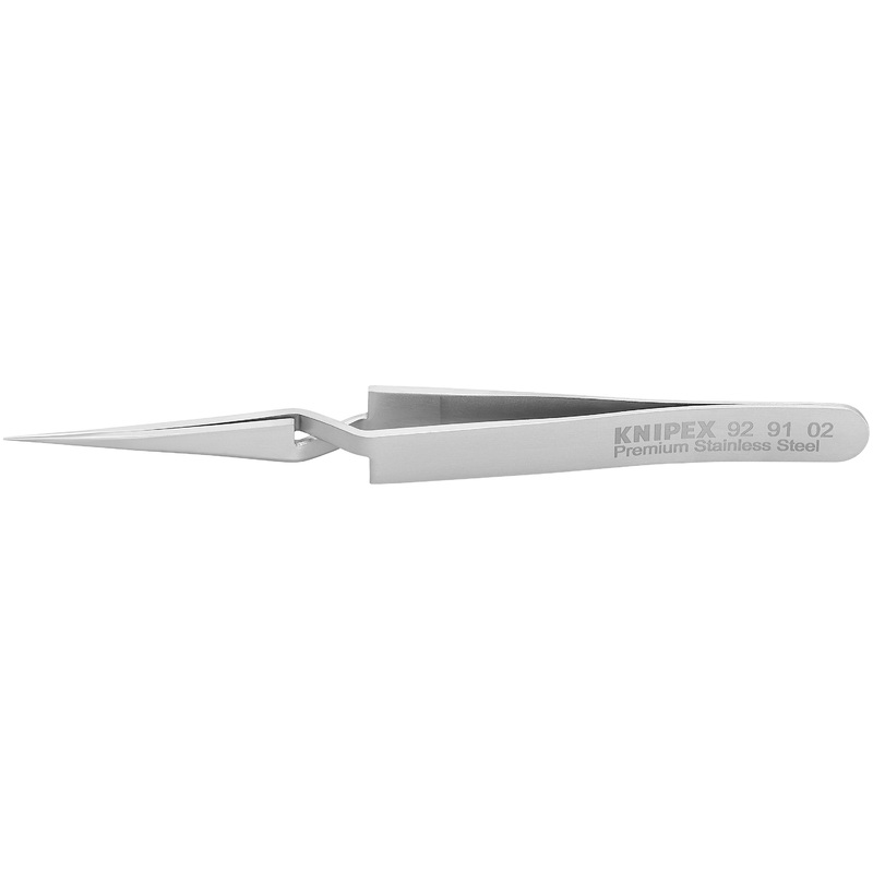 Knipex 92 91 02 KN | Premium Stainless Steel Gripping Cross-Over Tweezers, Needle-Point Tips