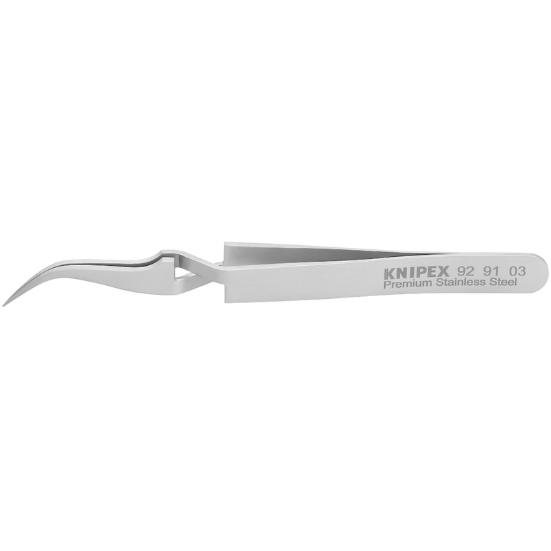 Knipex 92 91 03 KN | Premium Stainless Steel Cross-Over Gripping Tweezers, 45 degree Angled, Needle-Point Tips