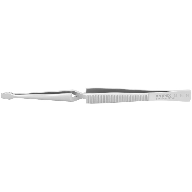 Knipex 92 94 91 KN | Stainless Steel Gripping Cross-Over Tweezers, Blunt Tips