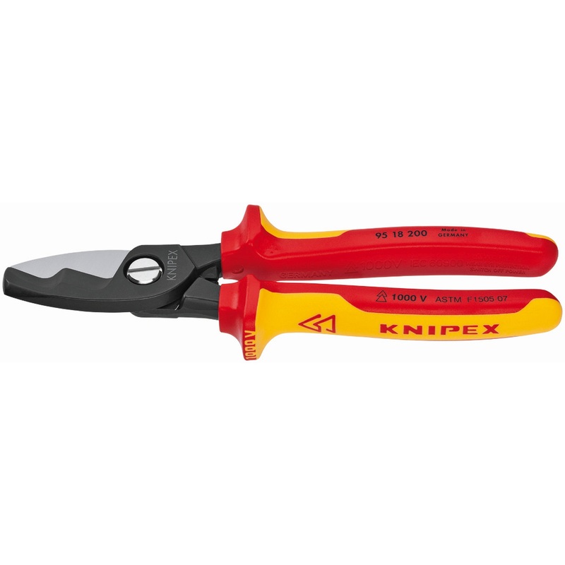 Knipex 95 18 200 SBA KN | Cable Shears, Twin Cutting Edge, 1000V Insulated