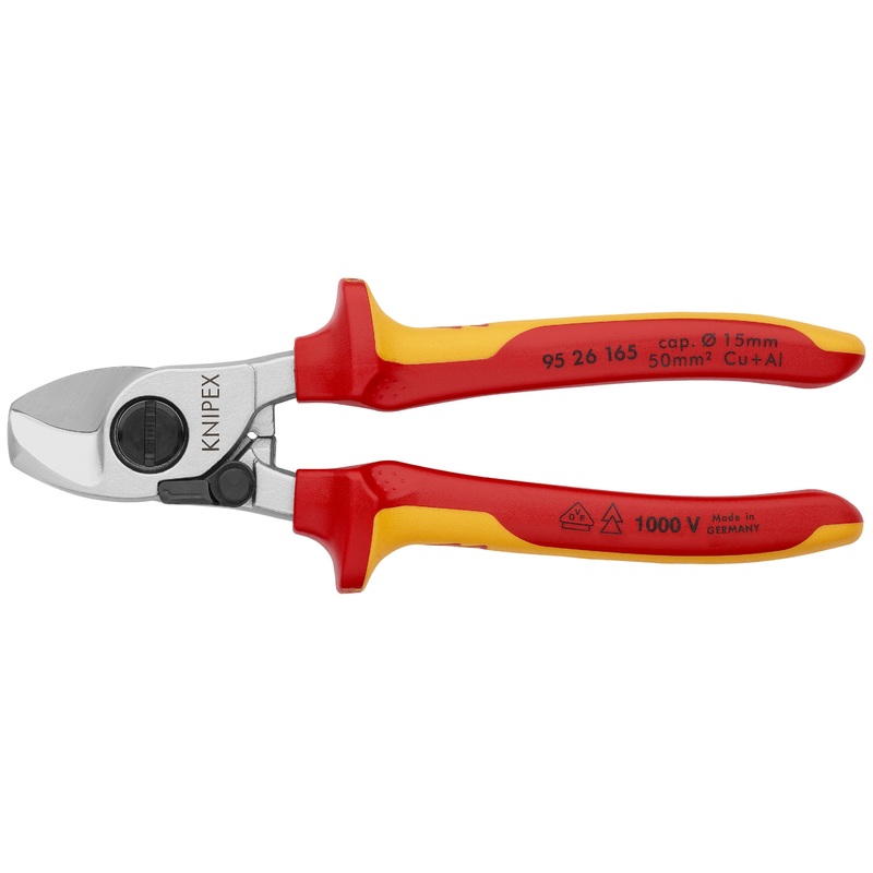 Knipex 95 26 165 KN | Cable Shears, Chrome, 1000V Insulated