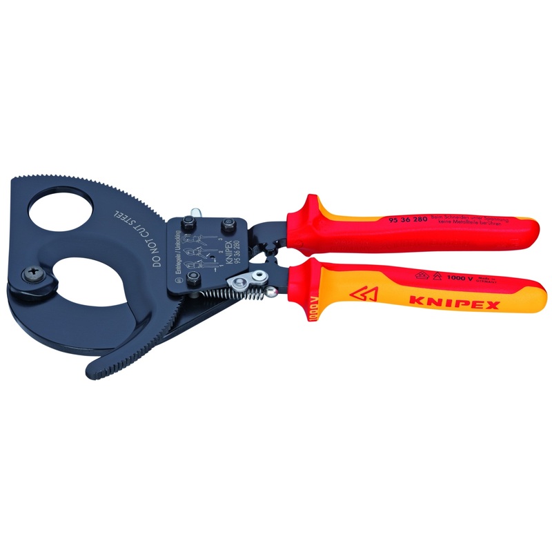 Knipex 95 36 280 SBA KN | Cable Cutters, Ratcheting Type, 1000V Insulated