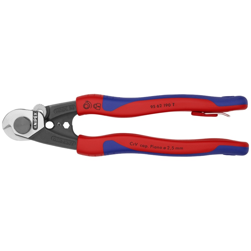 Knipex 95 62 190 T BKA KN | Wire Rope Cutters, Multi-Component, Tethered Attachment