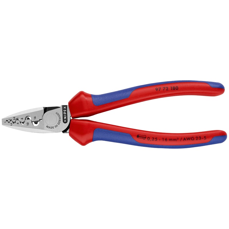 Knipex Crimping Plier for Wire Ferrules, 7-1/4 in – KN 97 72 180