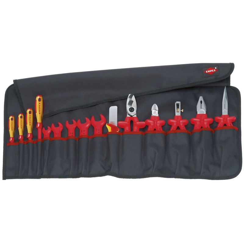 Knipex 98 99 13 KN | 15 Pc Tool Roll Bag, 1000V Insulated
