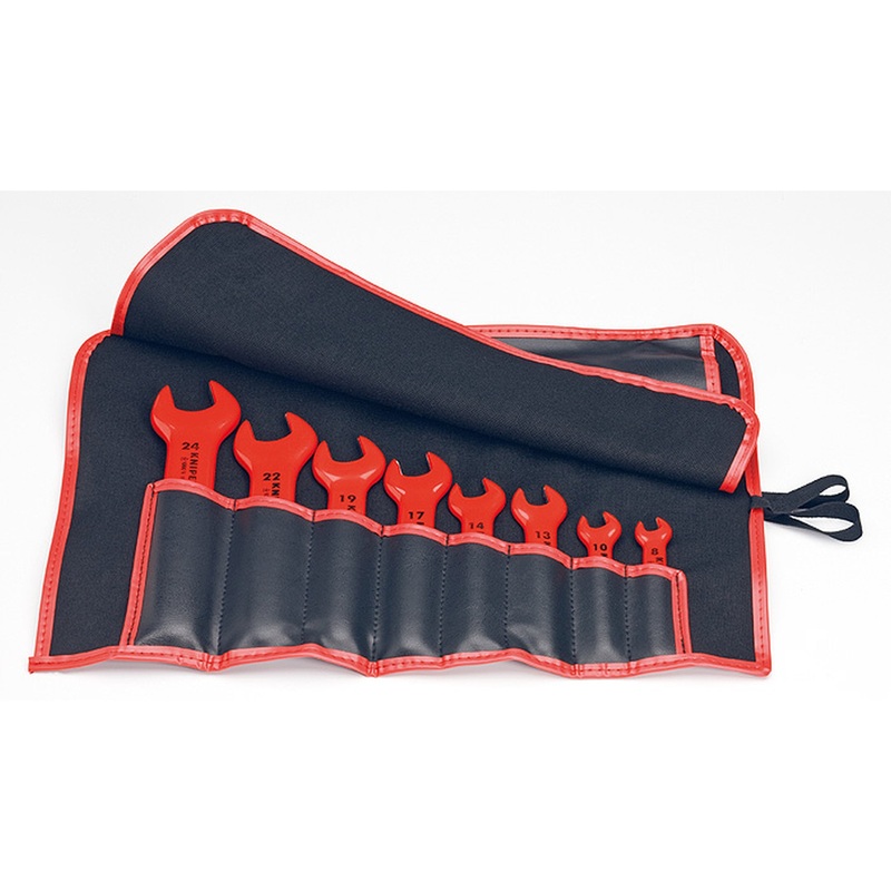 Knipex 98 99 13 S5 KN | 8 Pc Open End Wrench Set, Metric, 1000V Insulated