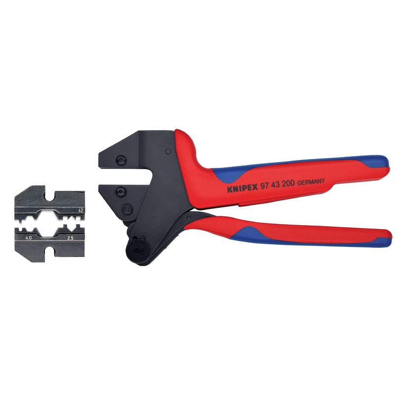 Knipex 9K 00 80 58 US KN | Crimp System Pliers (97 43 200) & Crimp Die: Solar Connectors H & 5 (HUBER & SUHNER): 2.5/4.0 mm 11/1 (97 49 62) Packaged In A Protective Plastic Case