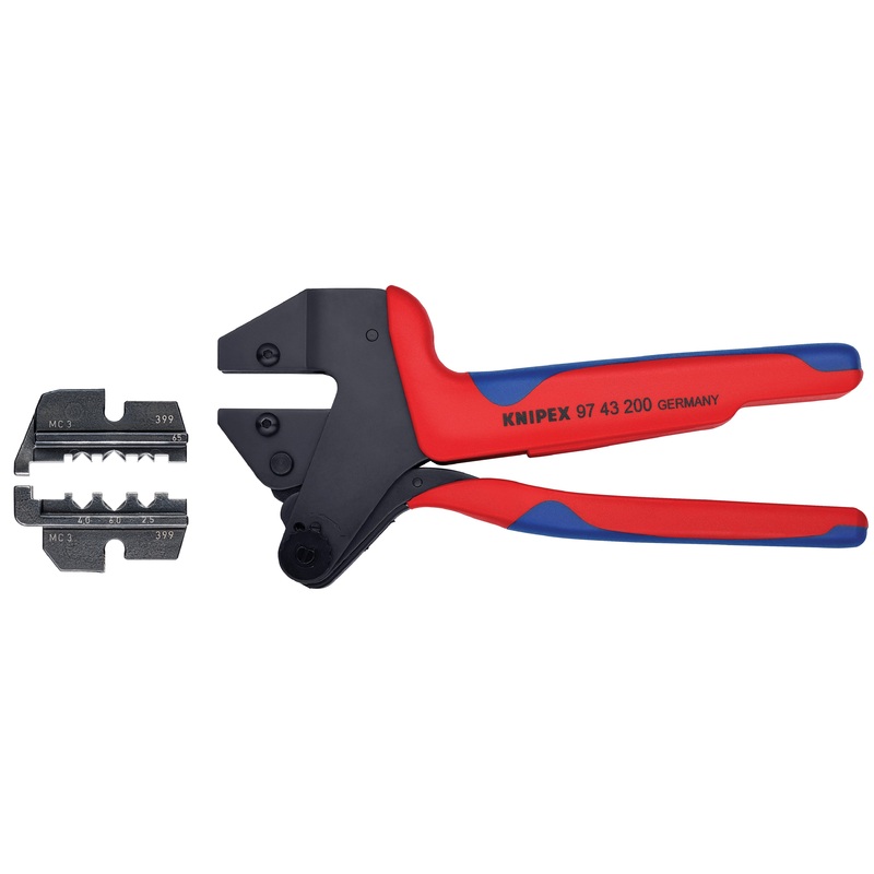 Knipex 9K 00 80 60 US KN | Crimp System Pliers (97 43 200) & Crimp Die: Solar Connectors for MC3 Multi Contact (97 49 65) Packaged In A Protective Plastic Case