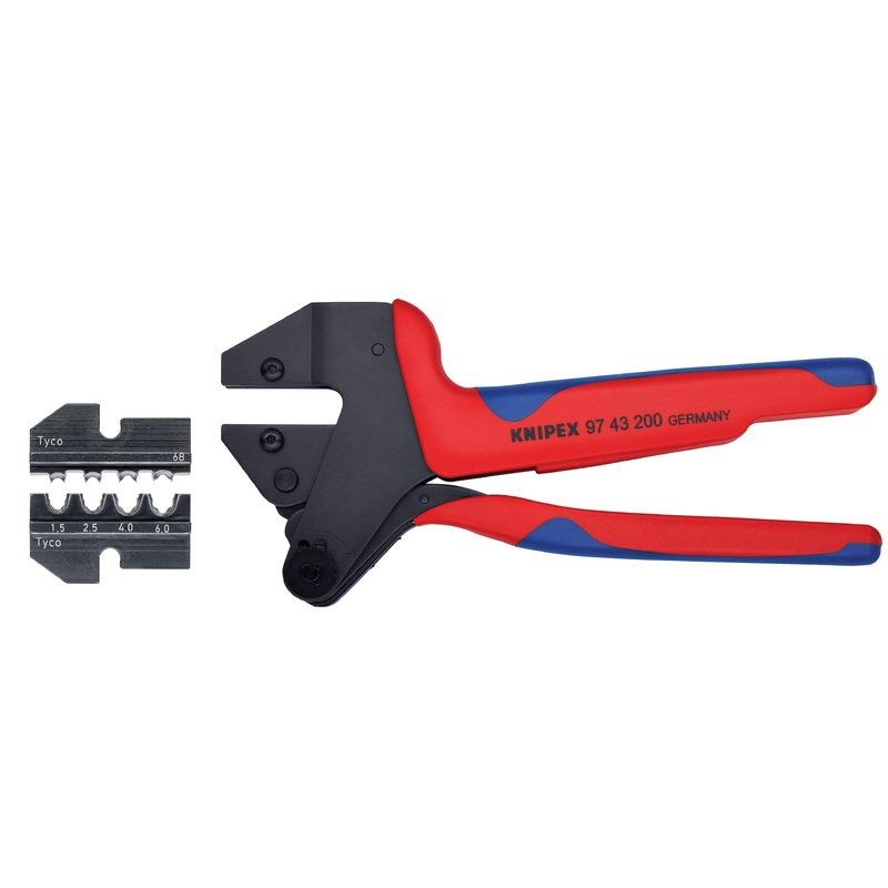 Knipex 9K 00 80 65 US KN | Crimp System Pliers (97 43 200) & Crimp Die: Solar Connectors Solarlok (Tyco): 1.5/2.5/4.0/6.0 10/11/1 (97 49 68) Packaged In A Protective Plastic Case