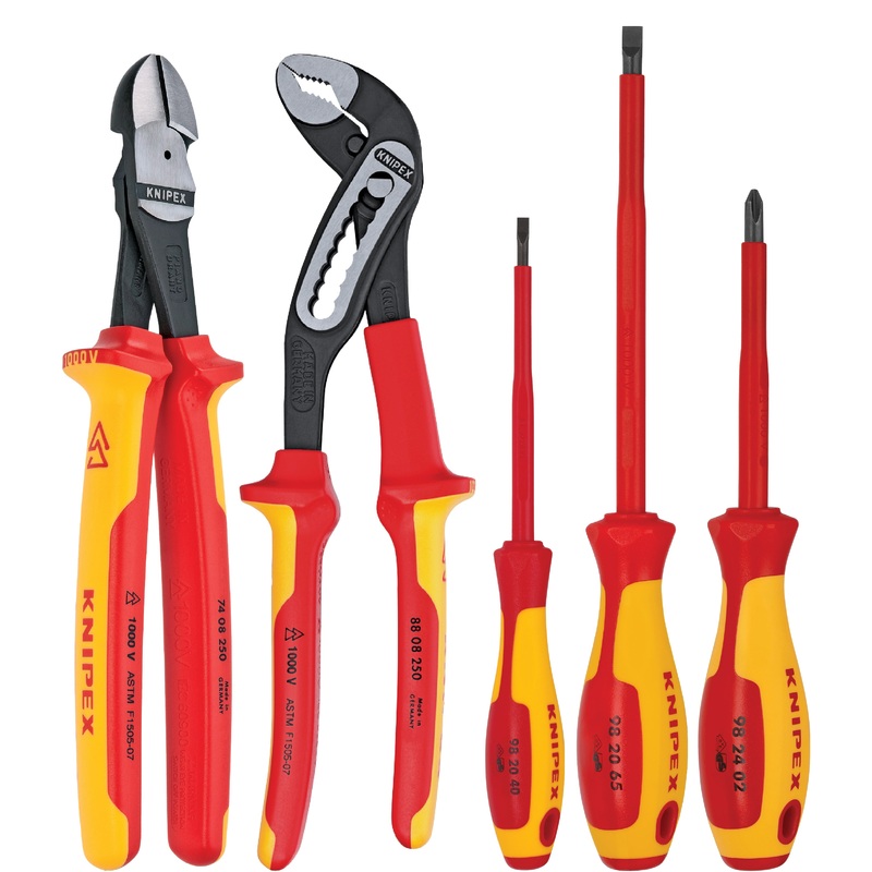 Knipex 9K 98 98 20 US KN | 5 Pc Automotive Pliers /Screwdriver Tool Set, 1000V