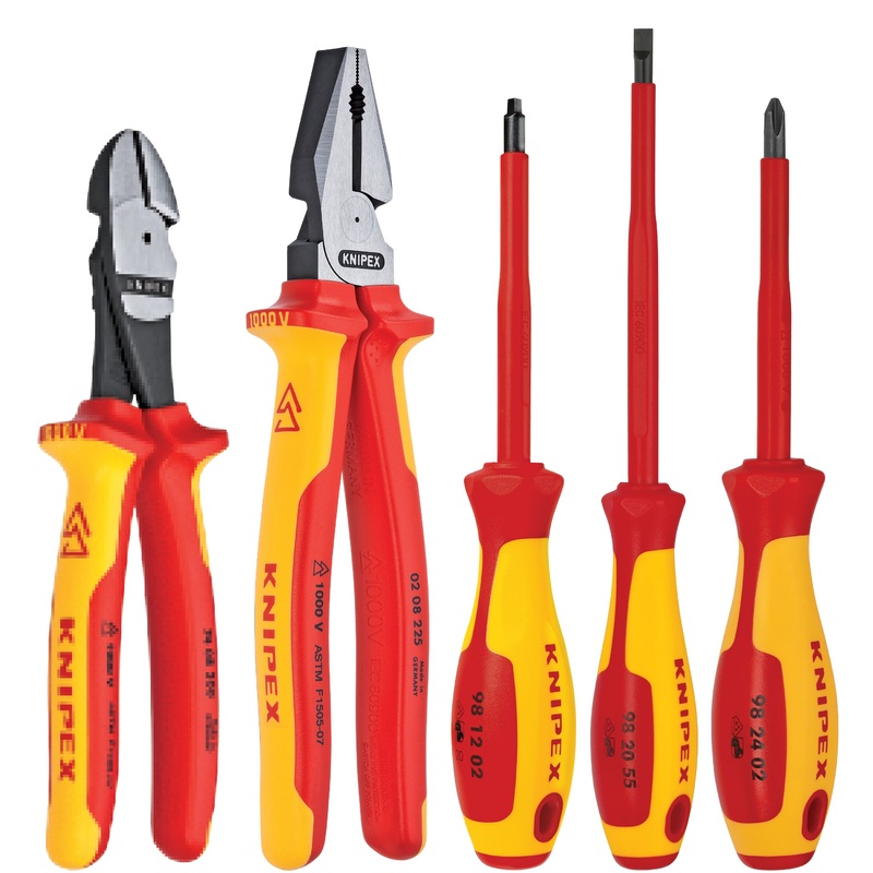 Knipex 9K 98 98 21 US KN | 5 Pc Pliers/Screwdriver Tool Set, 1000V Insulated