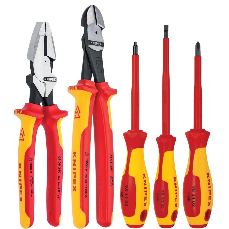Knipex 9K 98 98 22 US KN | 5 Pc Pliers/Screwdriver Tool Set, 1000V Insulated