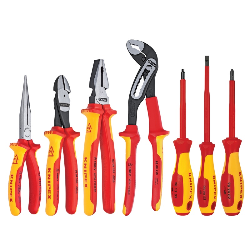 Knipex 9K 98 98 25 US KN | 7 Pc Pliers/Screwdriver Tool Set, 1000V, Nylon Pouch