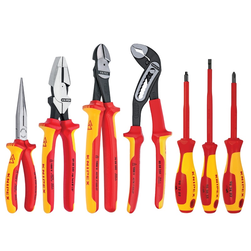 Knipex 9K 98 98 26 US KN | 7 Pc Pliers/Screwdriver Tool Set, 1000V, Nylon Pouch