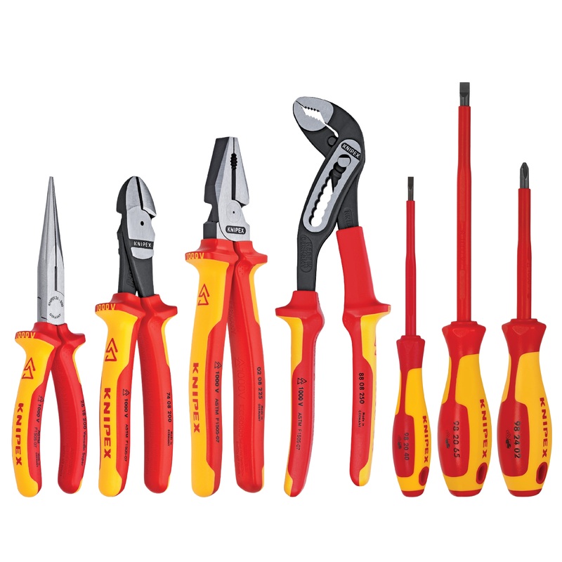 Knipex 9K 98 98 27 US KN | 7 Pc Pliers/Screwdriver Tool Set, 1000V, Nylon Pouch