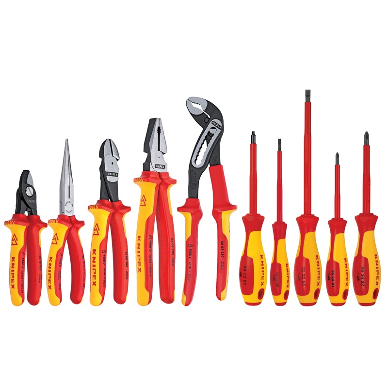 Knipex 9K 98 98 30 US KN | 10 Pc Pliers/Screwdriver Tool Set, 1000V, Hard Case
