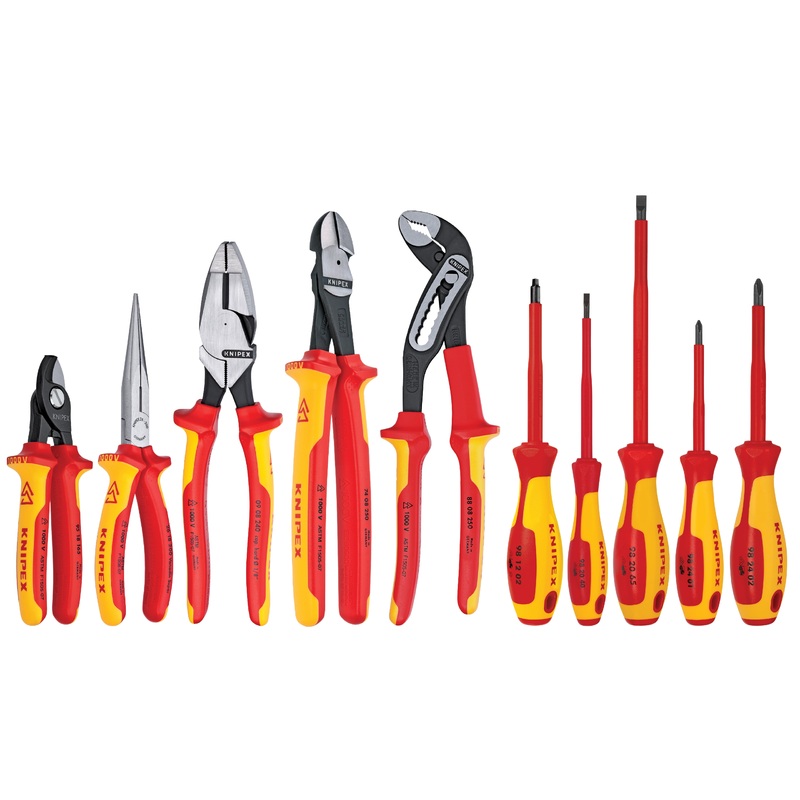 Knipex 9K 98 98 31 US KN | 10 Pc Pliers/Screwdriver Tool Set, 1000V, Hard Case