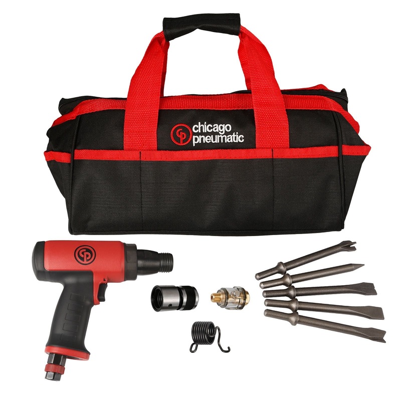 Chicago Pneumatic CP7160K – Kit – 0.401 Inch (10.2mm) Air Short Hammer, Round Shank, Low Vibration, Stroke 2.64 in / 67 mm, Bore Diameter 0.75 in / 19 mm – 3500 Blow Per Minute 8941071601