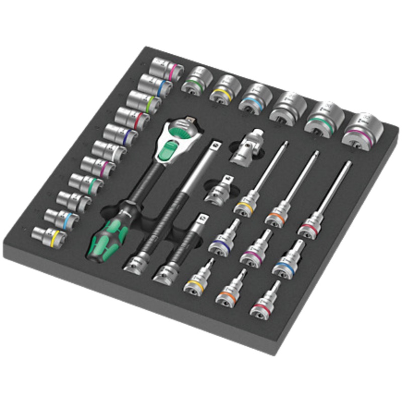 Wera 9722 8000 C 1 Set of 31 Zyklop 1/2 in Ratchet with Foam Insert – WE 05150112001