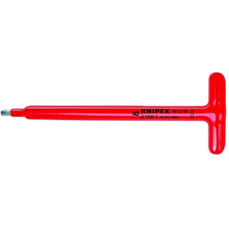 Knipex 1000V Insulated T-Handle for Hexagon Socket Screws, 10-1/2 in, Height 7/8 in – KN 98 15 06