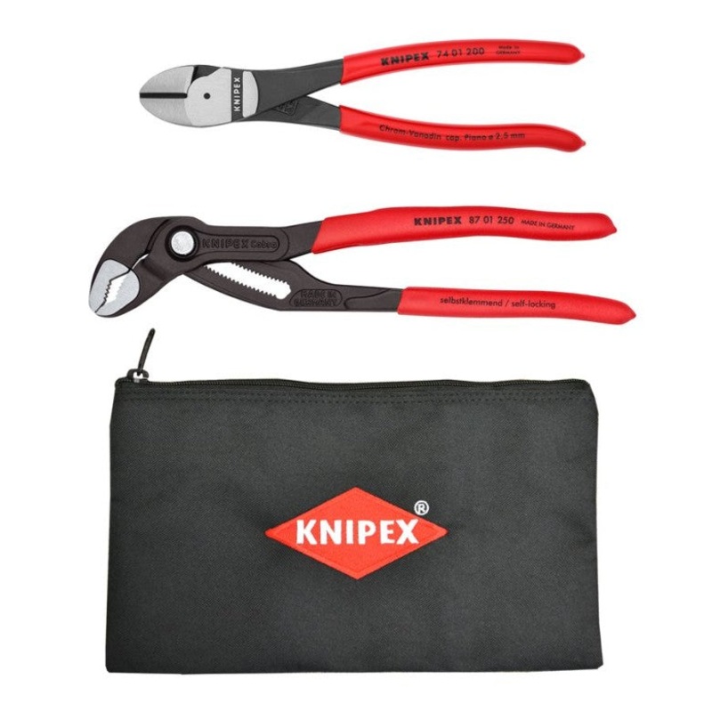 Knipex Set of 2 Cobra Diagonal Cutter with Keeper Pouch – KN 9K 00 80 124 US