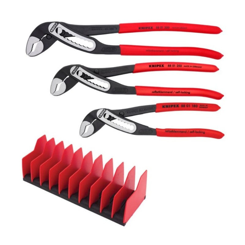 Knipex Set of 3 Alligator Plier with 10 Piece Tool Holder – KN 9K 00 80 139 US