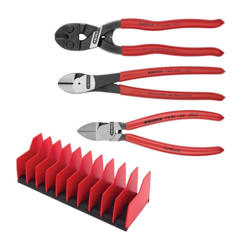 Knipex Set of 3 Cutting Plier with 10 Piece Tool Holder – KN 9K 00 80 137 US