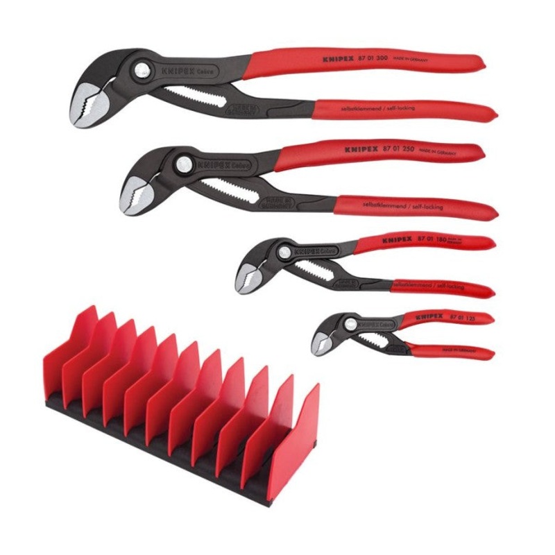 Knipex Set of 4 Cobra Plier with 10 Piece Tool Holder – KN 9K 00 80 138 US