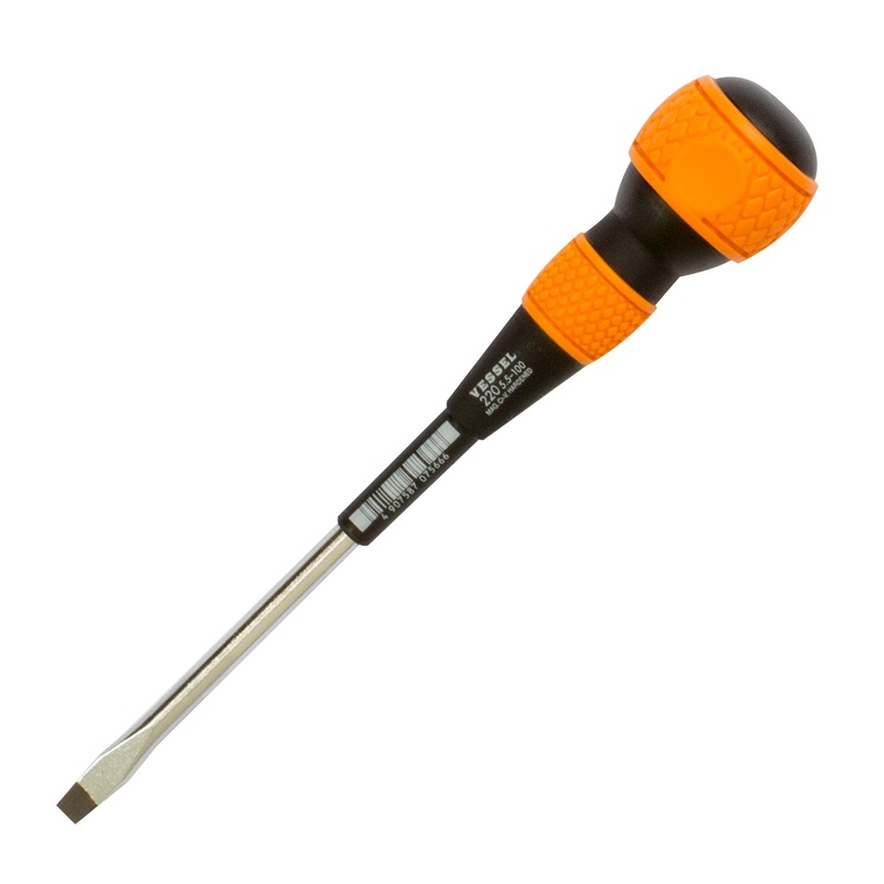Vessel Tools Ball Grip Slotted Screwdriver, 5.5 x 100mm – VL 220S55100