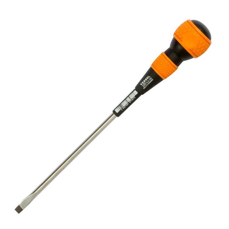 Vessel Tools Ball Grip Slotted Screwdriver, 5.5 x 150mm – VL 220S55150