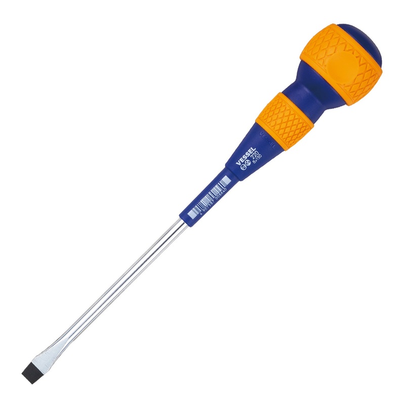 Vessel Tools Ball Grip Slotted Screwdriver, 8 x 150mm – VL 220S8150