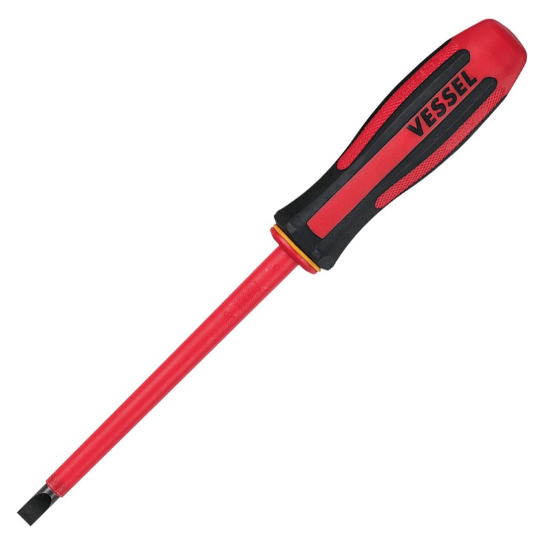 Vessel Tools Megadora Insulated Slotted Screwdriver, 1.2 x 8 x 150mm – VL 960S8150