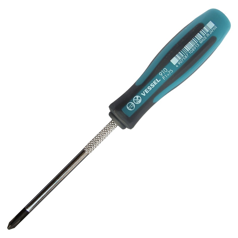 Vessel Tools Megadora Thin Shank Screwdriver, PH1 x 75mm – VL 910P175