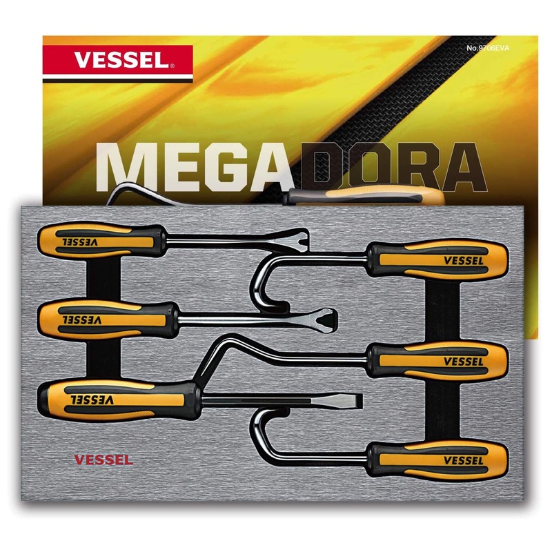Vessel Tools Set of 6 Megadora Chisel, Clip and Hose Remover – VL 9706EVA