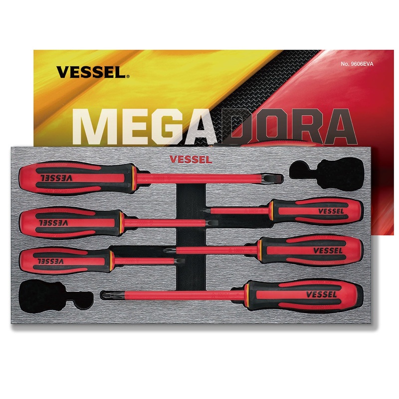 Vessel Tools Set of 6 Megadora Insulated Screwdriver – VL 9606EVA