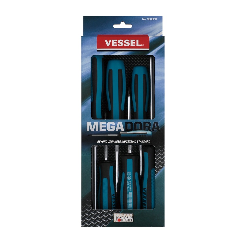 Vessel Tools Set of 6 Megadora Screwdriver – VL 9006PB