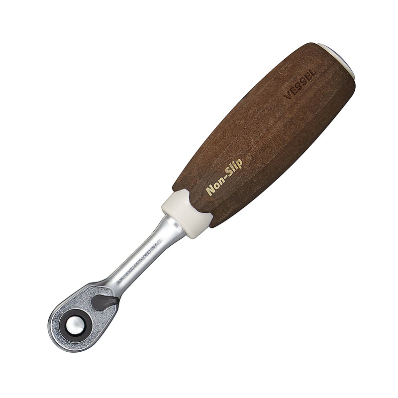 Vessel Tools 1/4 in Square Drive Wood-Compo Ratchet Handle – VL HRH2W
