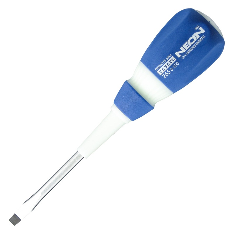 Vessel Tools Neon Slotted Screwdriver, 6 x 100mm – VL 265S6100