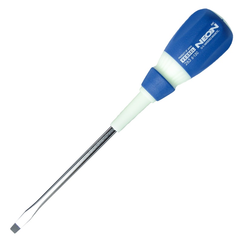 Vessel Tools Neon Slotted Screwdriver, 6 x 150mm – VL 265S6150