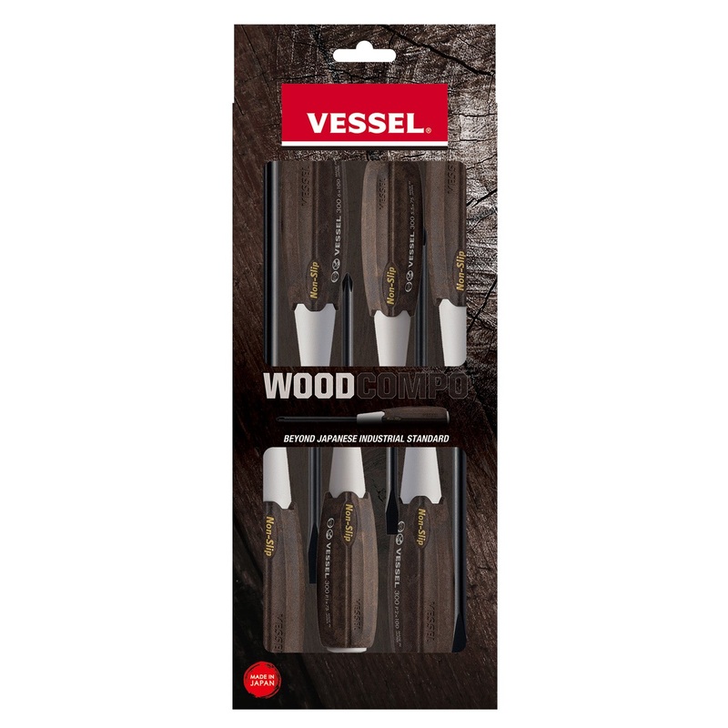 Vessel Tools Set of 6 Wood-Compo Non-Slip Screwdriver – VL 3006CS