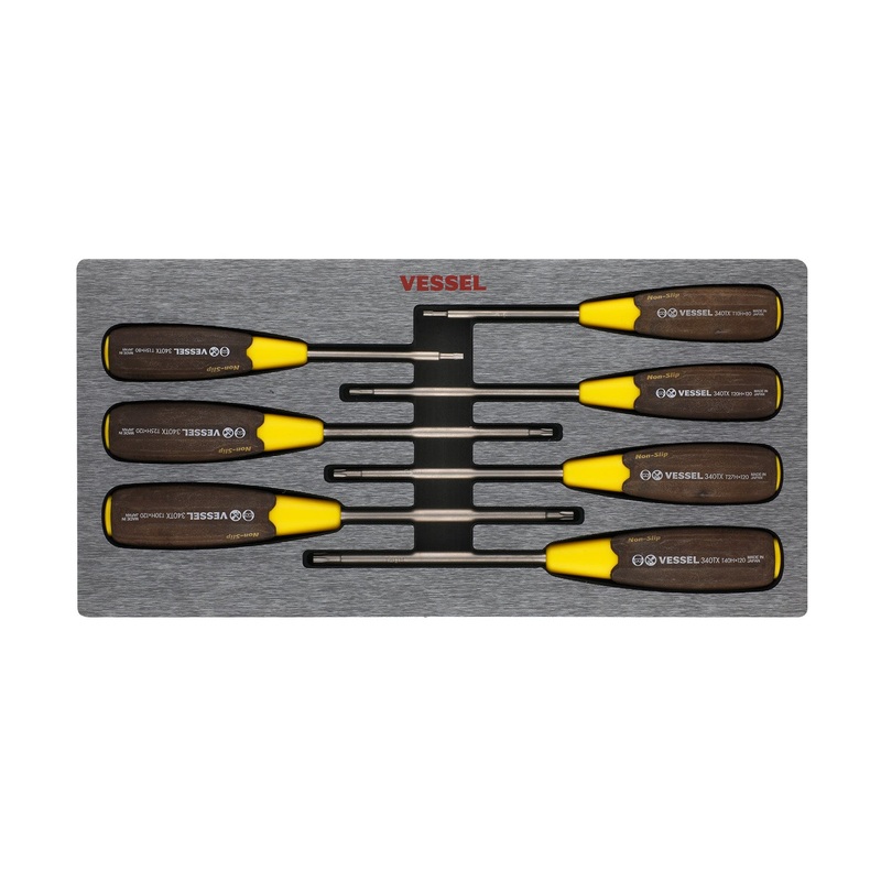 Vessel Tools Set of 7 Wood-Compo Non-Slip Tamper-Proof Torx Screwdriver – VL 3407EVA