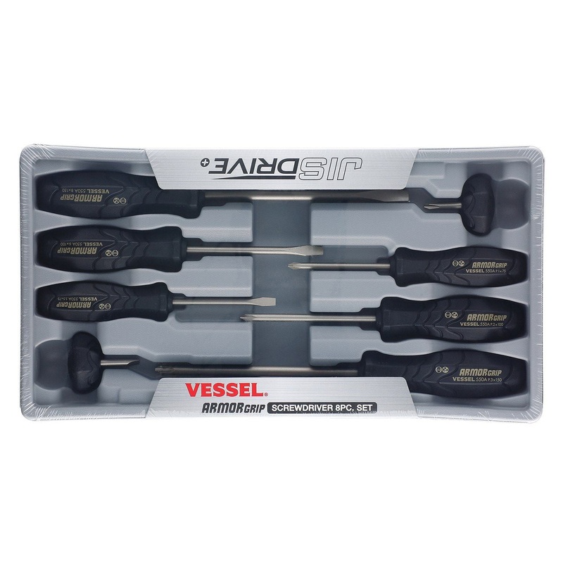 Vessel Tools Set of 8 Armor Grip Screwdriver – VL 550A8PTU