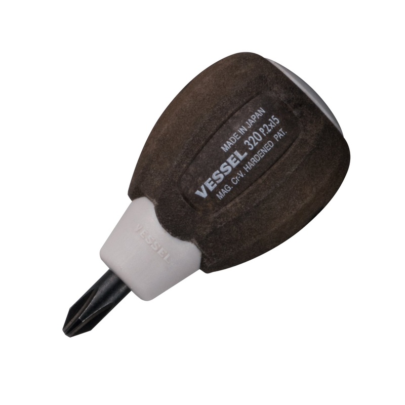 Vessel Tools Wood-Compo Stubby Screwdriver, PH2 x 15mm – VL 320P215